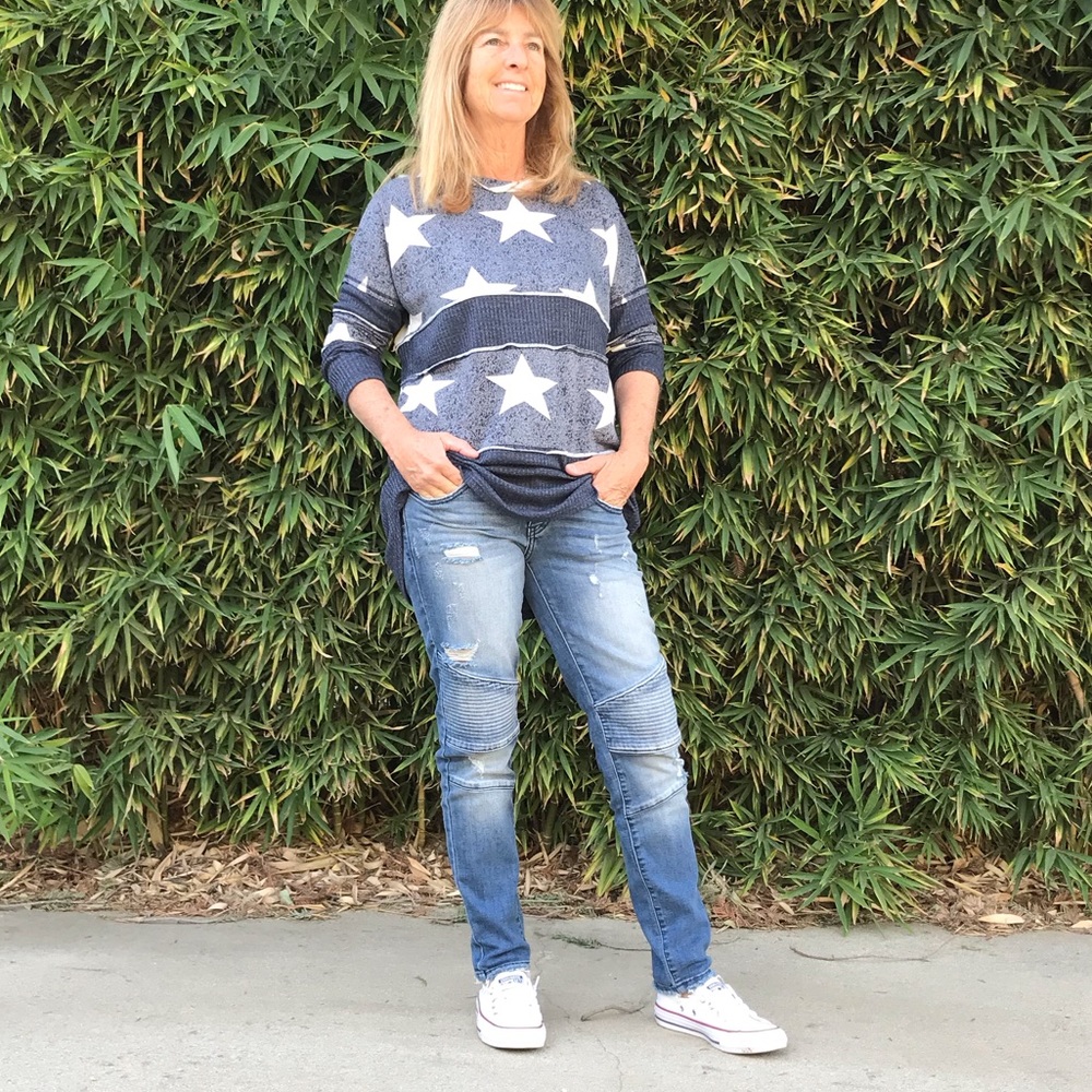 Navy Star Reversed Stitch Tunic - Picture 7 of 8